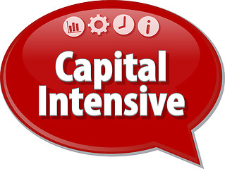 Image showing Capital Intensive  Business term speech bubble illustration