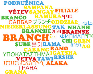 Image showing Branch multilanguage wordcloud background concept