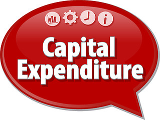 Image showing Capital Expenditure  Business term speech bubble illustration