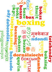 Image showing Boxing multilanguage wordcloud background concept