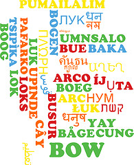 Image showing Bow multilanguage wordcloud background concept
