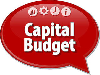 Image showing Capital Budget  Business term speech bubble illustration