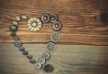 Image showing vintage buttons heart