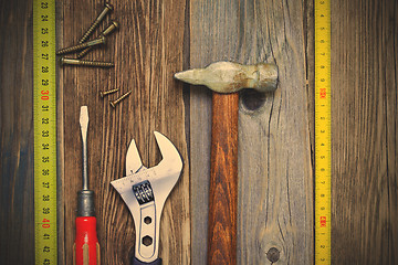 Image showing still life with old locksmith tools