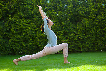 Image showing pretty woman doing yoga