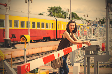 Image showing travel portrait of a beautiful woman