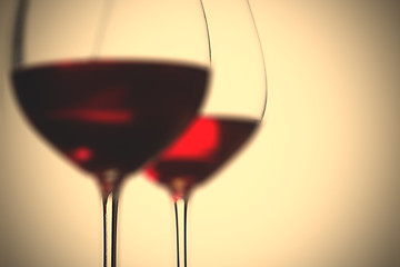 Image showing red wine in two goblets