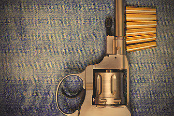 Image showing Nagan revolver with cartridges