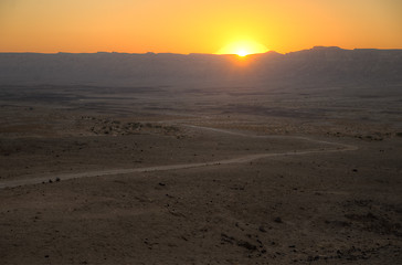 Image showing Sunset in Negev desert