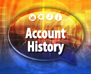 Image showing Account history Business term speech bubble illustration