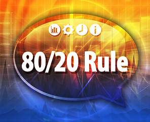 Image showing 80/20 Rule Business term speech bubble illustration