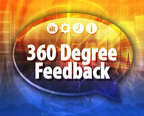 Image showing 360 Degree Feedback Business term speech bubble illustration