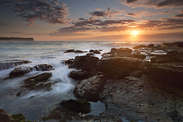 Image showing Sunrise at Sydney\'s Warriewood Beach