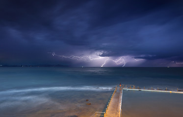 Image showing Collaroy storms and lightning