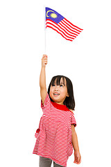 Image showing Asian Chinese Little girl with Malaysia Flag