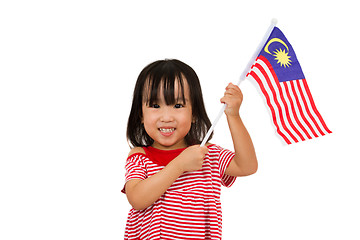 Image showing Asian Chinese Little girl with Malaysia Flag