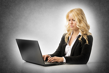 Image showing Angry woman working