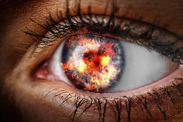 Image showing eye with fire