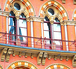 Image showing old architecture in london england windows and brick exterior   