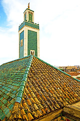 Image showing  muslim   in   mosque  symbol morocco     sky