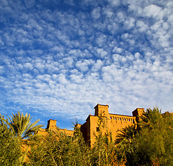 Image showing season clouds   africa in morocco  old    contruction and the hi