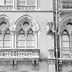 Image showing old wall architecture in london england windows and brick exteri