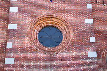 Image showing rose window  italy  lombardy     in  the sumirago old   church  