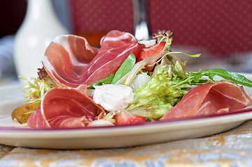 Image showing cheese and bacon salad