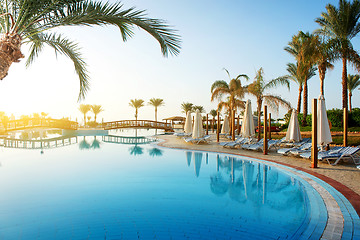 Image showing Pool and palms