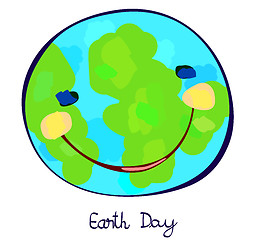 Image showing earth planet celebration day, childlike painting