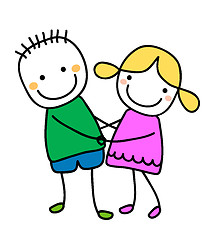 Image showing cute girl and boy