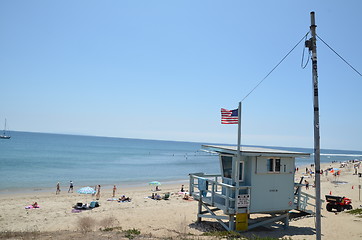 Image showing Malibu Beach, life guard