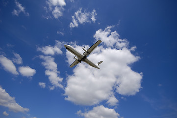 Image showing Plane and clouds