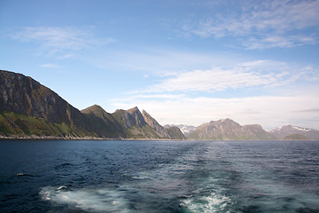 Image showing Gryllefjorden and Torskefjorden, Senja, Norway