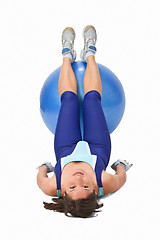 Image showing Woman with a gym ball