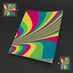 Image showing A4 Business Blank. Abstract Striped Background. Optical Art. 