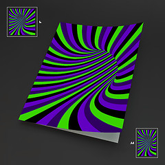 Image showing A4 Business Blank. Abstract Striped Background. Optical Art. 