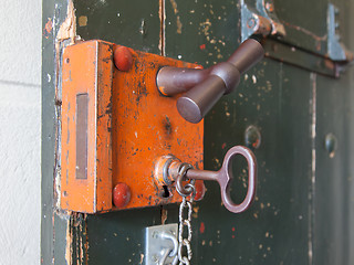 Image showing Old lock in a prison