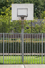 Image showing Basketball court in an old jail