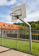 Image showing Basketball court in an old jail