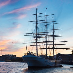 Image showing Traditional seilboat in Gamla stan, Stockholm, Sweden, Europe.