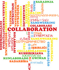 Image showing Collaboration multilanguage wordcloud background concept