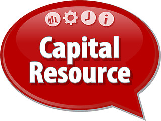 Image showing Capital Resource  Business term speech bubble illustration