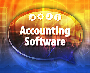 Image showing Accounting Software Business term speech bubble illustration