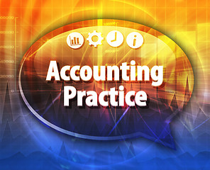 Image showing Accounting practice Business term speech bubble illustration