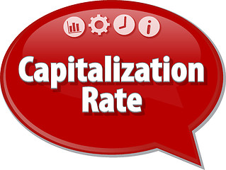 Image showing Capitalization Rate  Business term speech bubble illustration