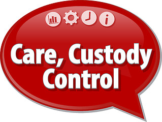 Image showing Care Custody Control Business term speech bubble illustration