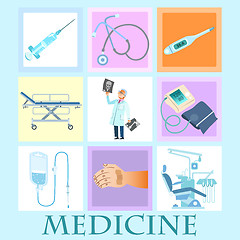 Image showing set health medicine