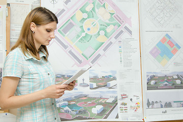 Image showing Student reading a prepared speech before handing diploma