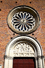 Image showing  window    in  the castellanza  old   church   closed brick   to